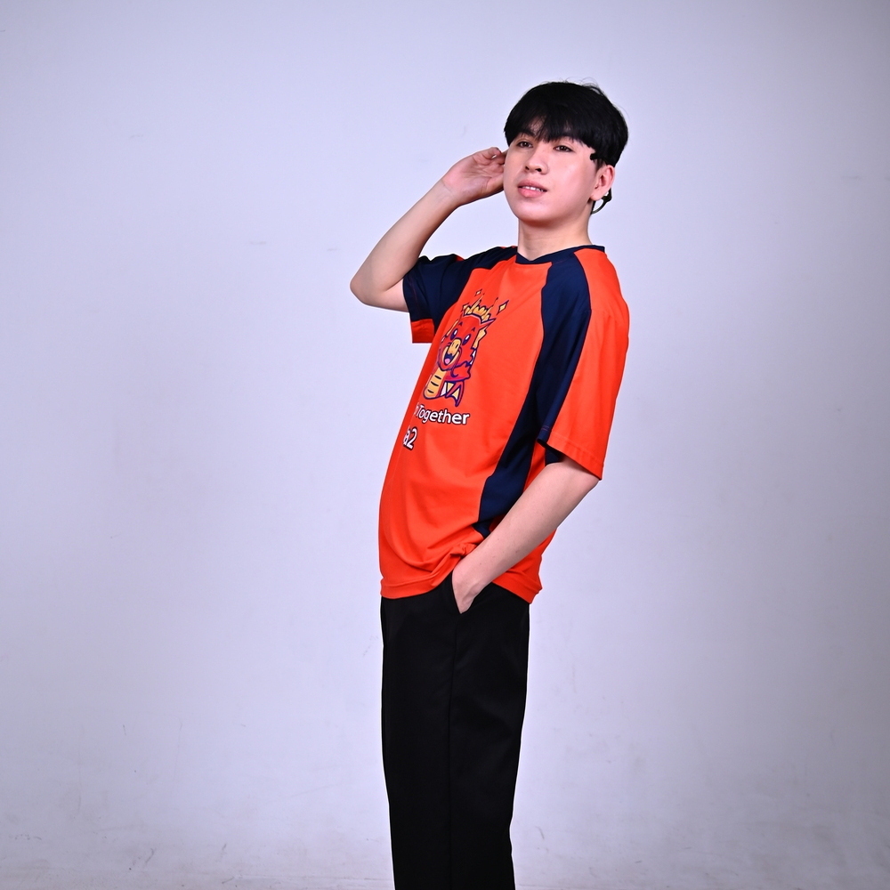 Mẫu Áo Đồng Phục Lớp Màu Đỏ Phối Navy Cổ Tròn