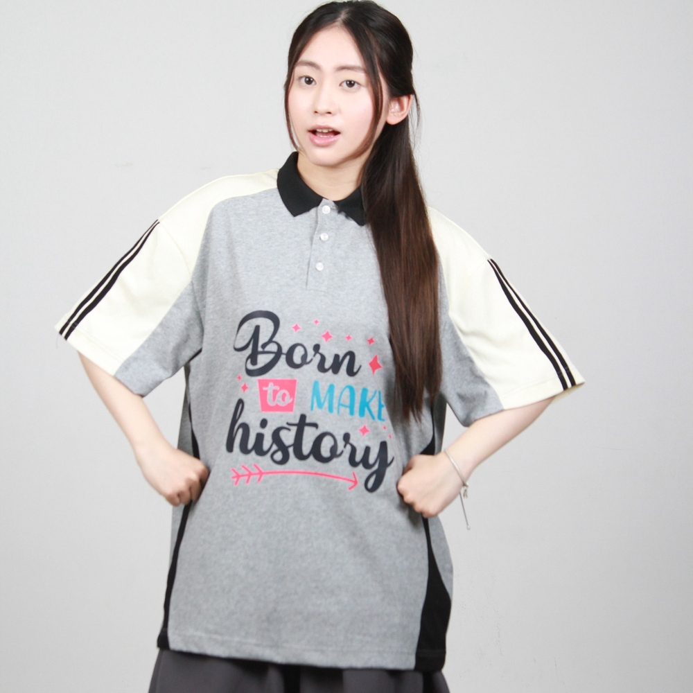 Áo Polo Đồng Phục Lớp Màu Ghi Phối Trắng Đen